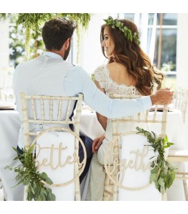 Better Together Wedding Chair Signs Wooden Hoops