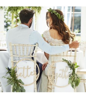 Better Together Wedding Chair Signs Wooden Hoops