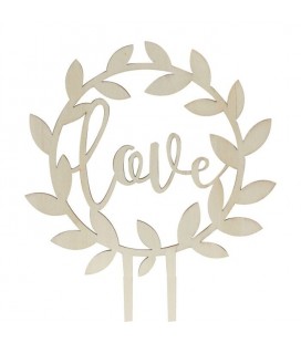 Cake Topper Love en Bois