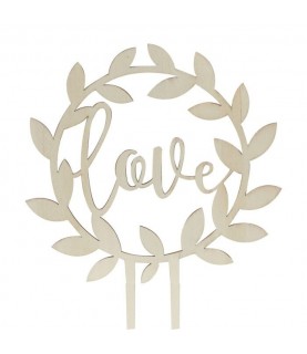 Wooden Love Cake Topper
