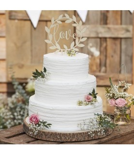 Wooden Love Cake Topper