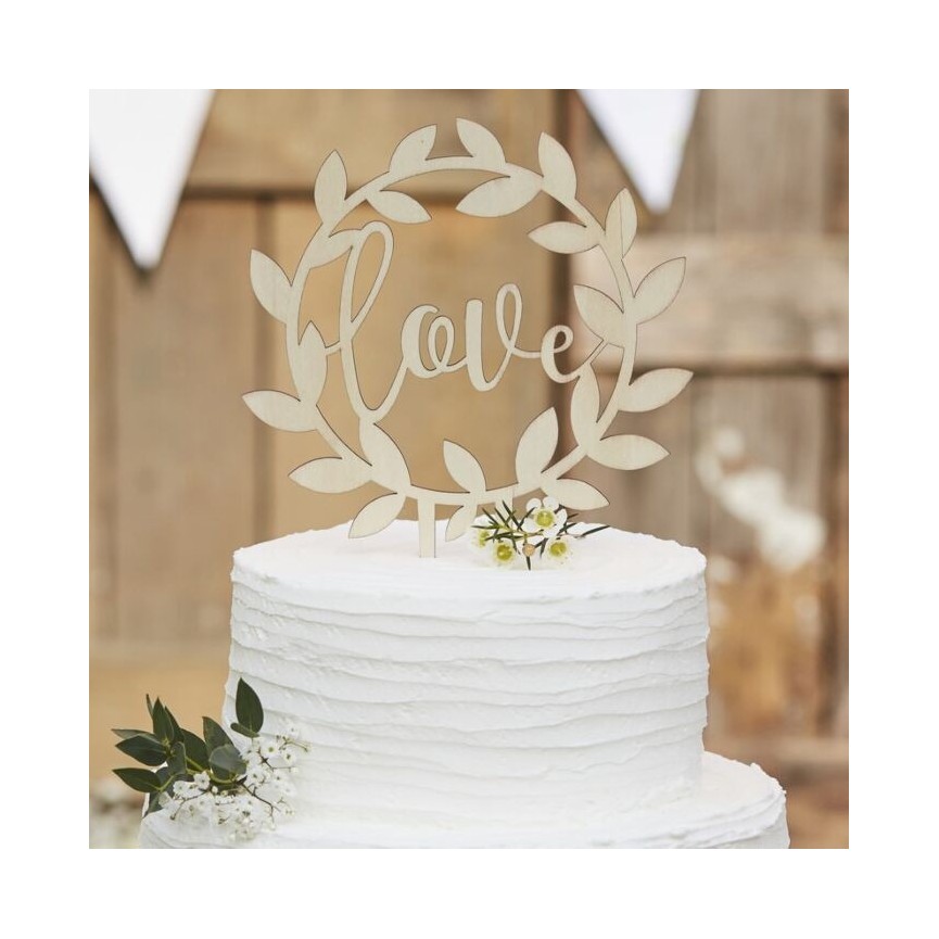 Cake Topper Love en Bois