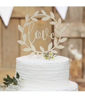 Wooden Love Cake Topper