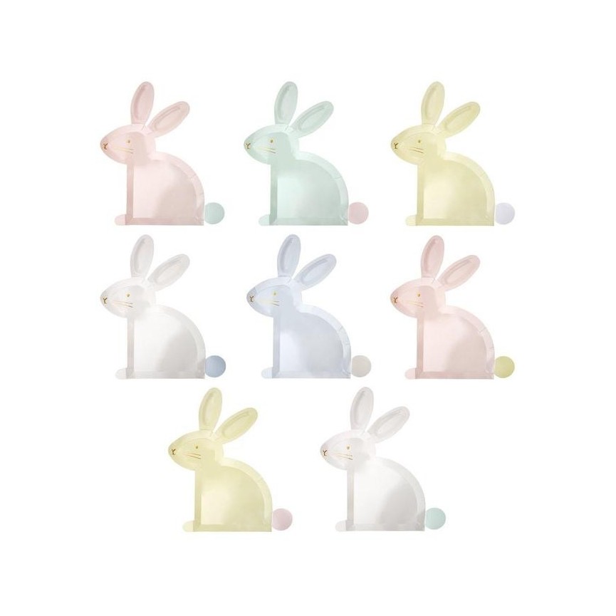 Assiettes de Pâques Lapin Pastel Assiettes de Pâques Lapin Pastel