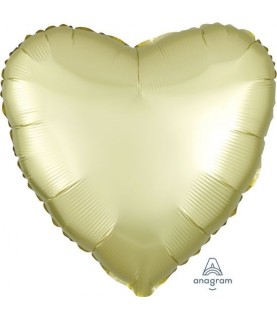 Ballon Aluminium Satin Luxe Coeur Jaune Pastel