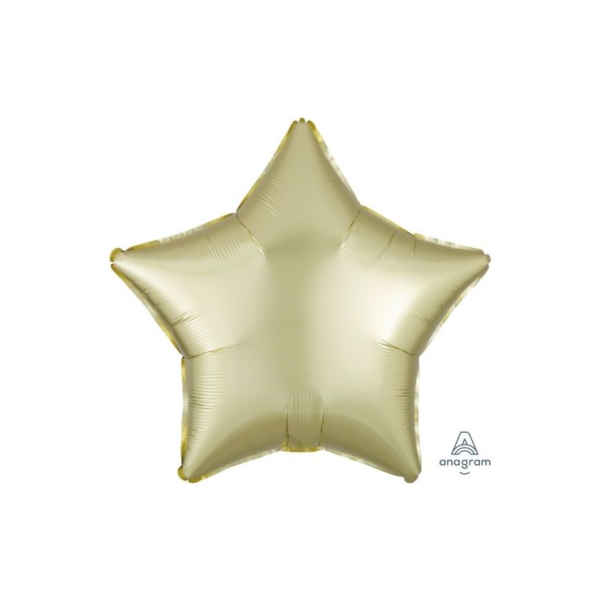Pastel Yellow Star Satin Luxe Foil Balloon