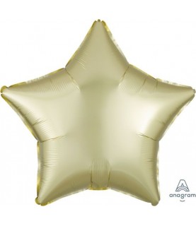 Pastel Yellow Star Satin Luxe Foil Balloon