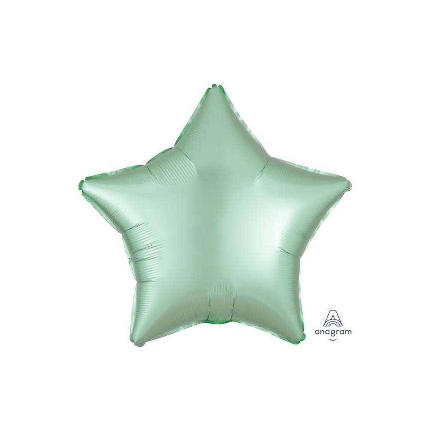 Ballon Aluminium Satin Luxe Etoile Menthe Pastel
