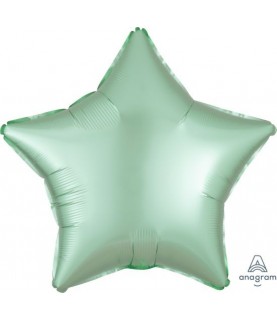 Ballon Aluminium Satin Luxe Etoile Menthe Pastel