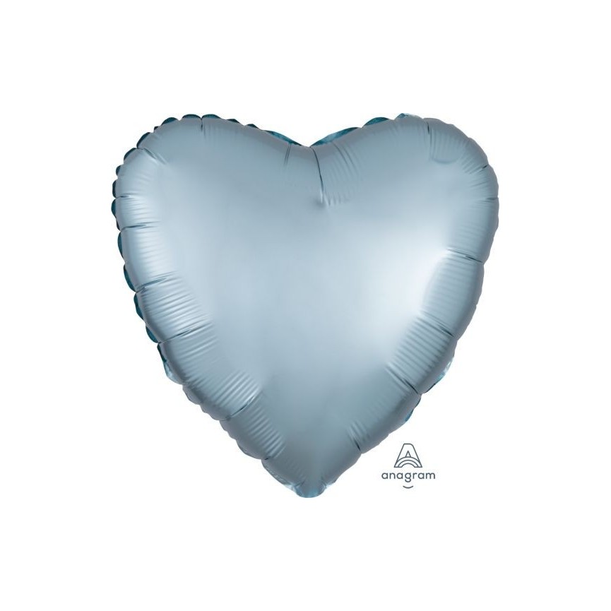 Pastel Blue Heart Satin Luxe Foil Balloon