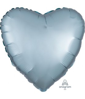 Pastel Blue Heart Satin Luxe Foil Balloon