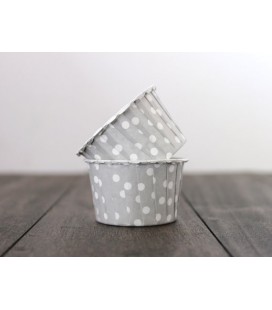 25 Grey Polka Dots Candy Cups