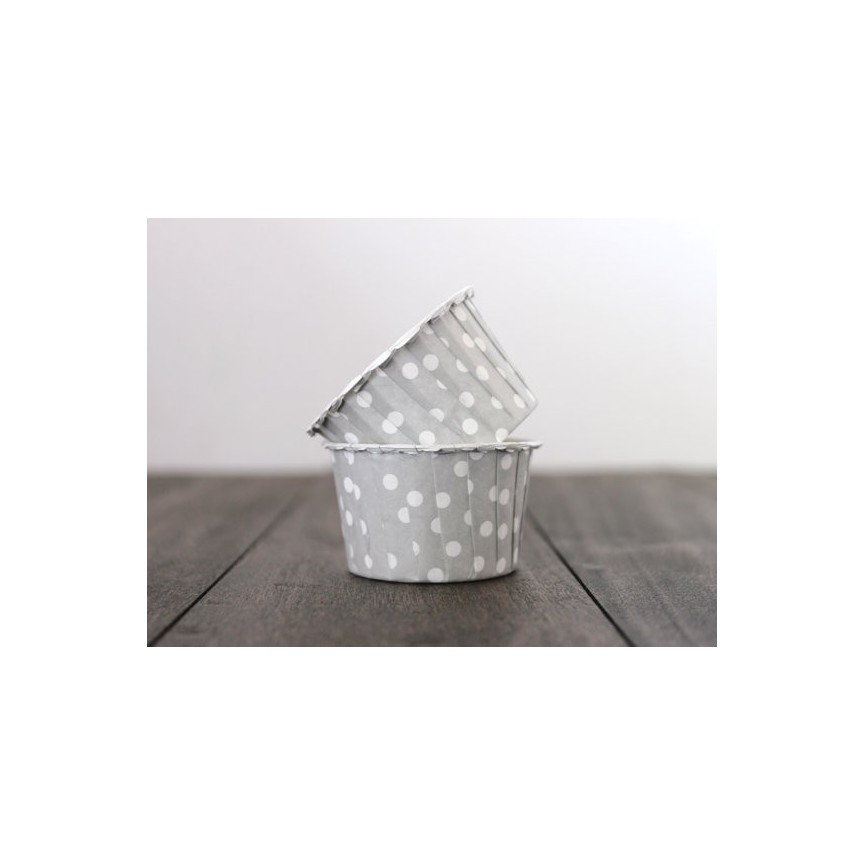 25 Grey Polka Dots Candy Cups