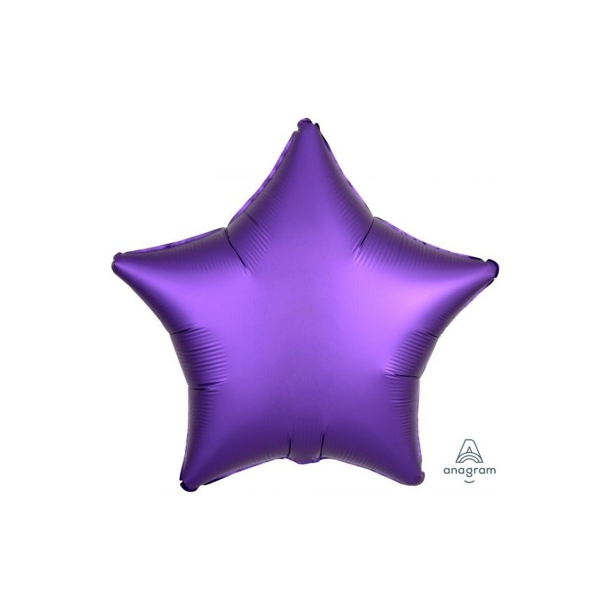 Purple Royal Star Satin Luxe Foil Balloon