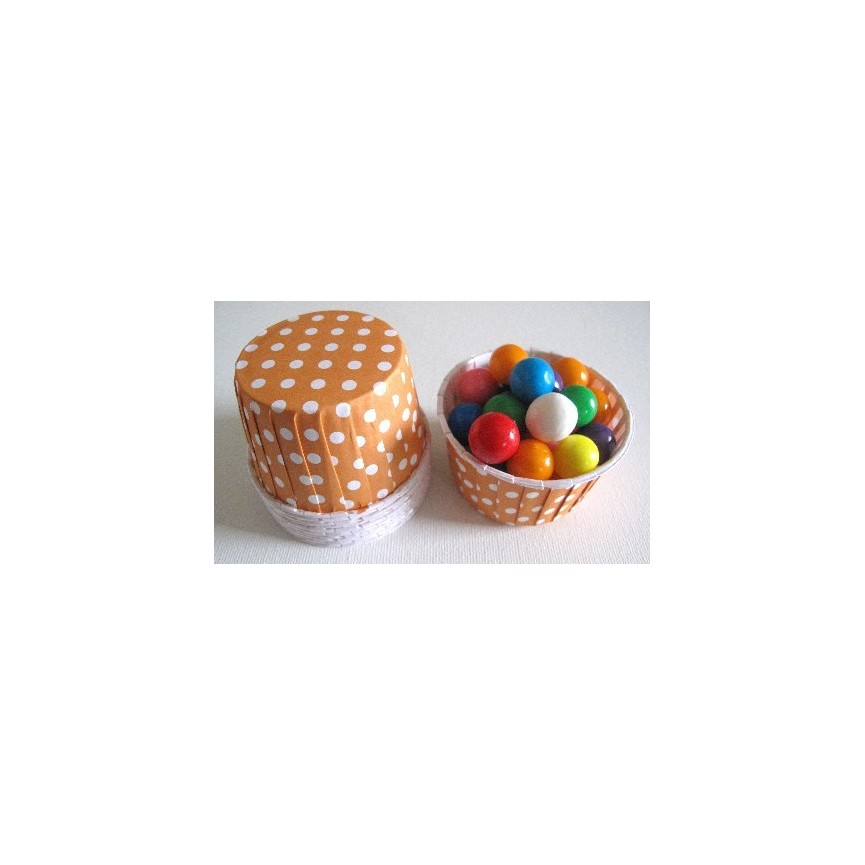 25 Orange Polka Dots Candy Cups