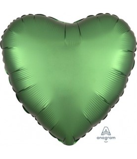Heart Emerald Green Satin Luxe Foil Balloon