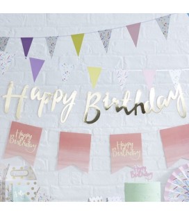 Gold Happy Birthday Garland