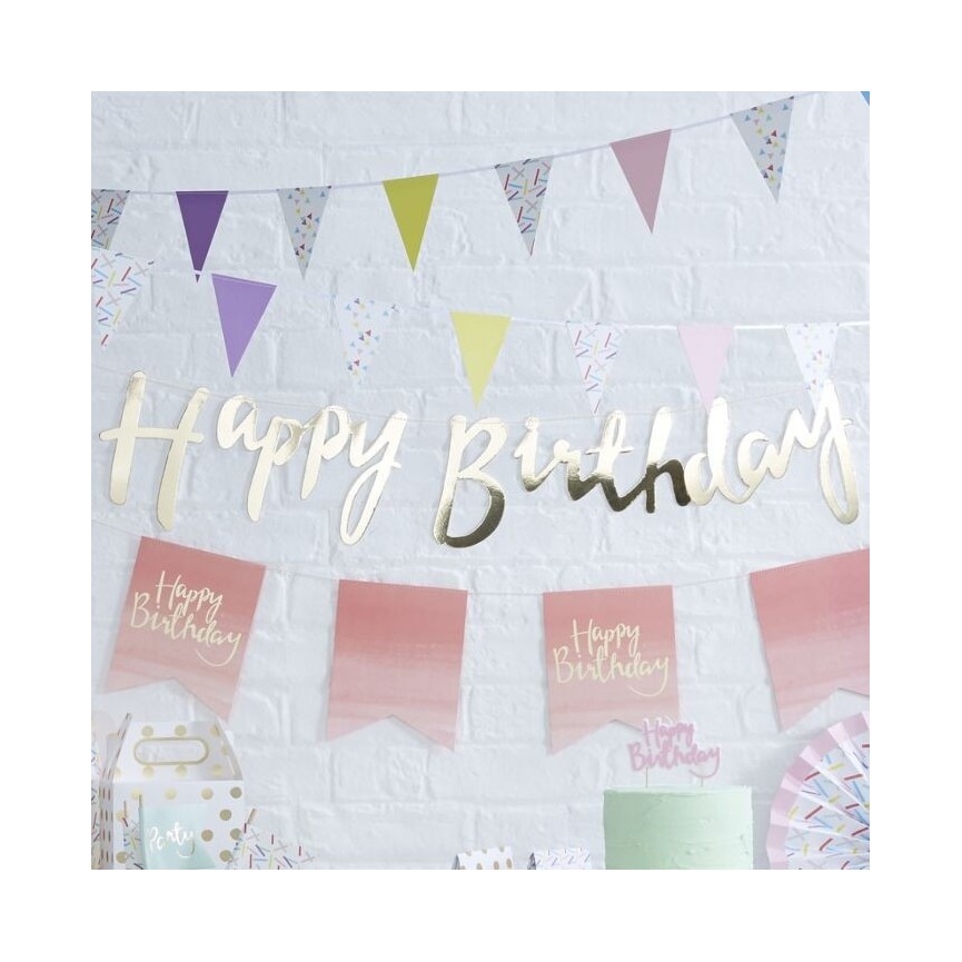 Guirlande Or Happy Birthday