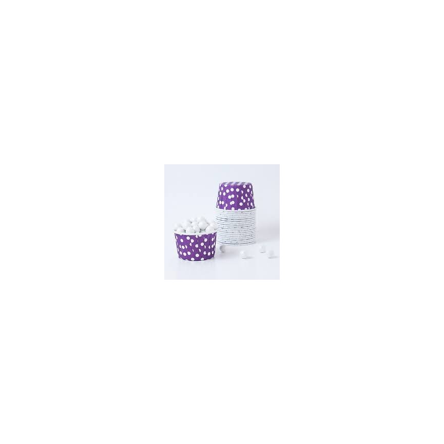 25 Purple Polka Dots Candy Cups
