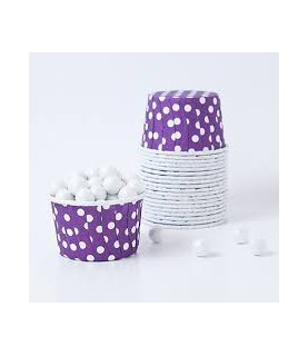 25 Purple Polka Dots Candy Cups