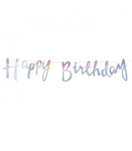 Iridescent Happy Birthday Garland