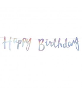 Iridescent Happy Birthday Garland