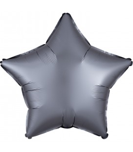 Graphite Star Satin Luxe Foil Balloon