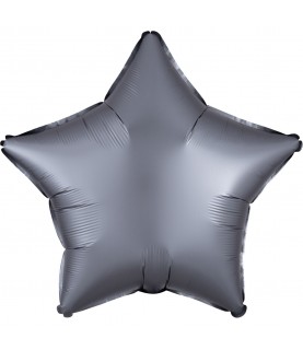 Graphite Star Satin Luxe Foil Balloon