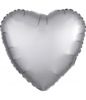 Platinum Heart Satin Luxe Foil Balloon