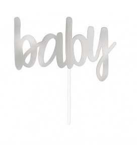 Silver Baby Cake Topper