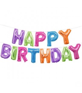 Multi Happy Birthday Letters Mylar Balloons