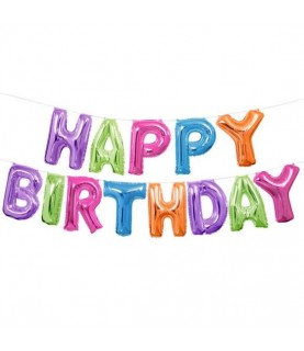 Multi Happy Birthday Letters Mylar Balloons