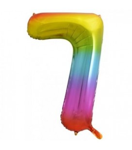 Rainbow Foil Ballon Number 7