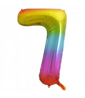 Rainbow Foil Ballon Number 7