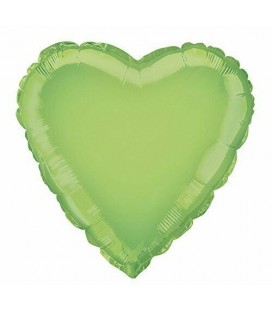 Lime Heart Mylar Balloon