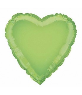 Lime Heart Mylar Balloon