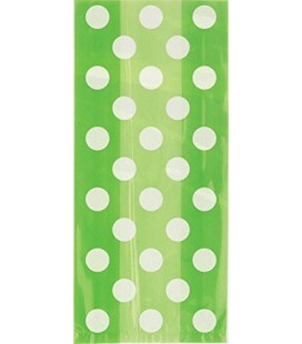 20 Lime Polka Dots Cello Bags