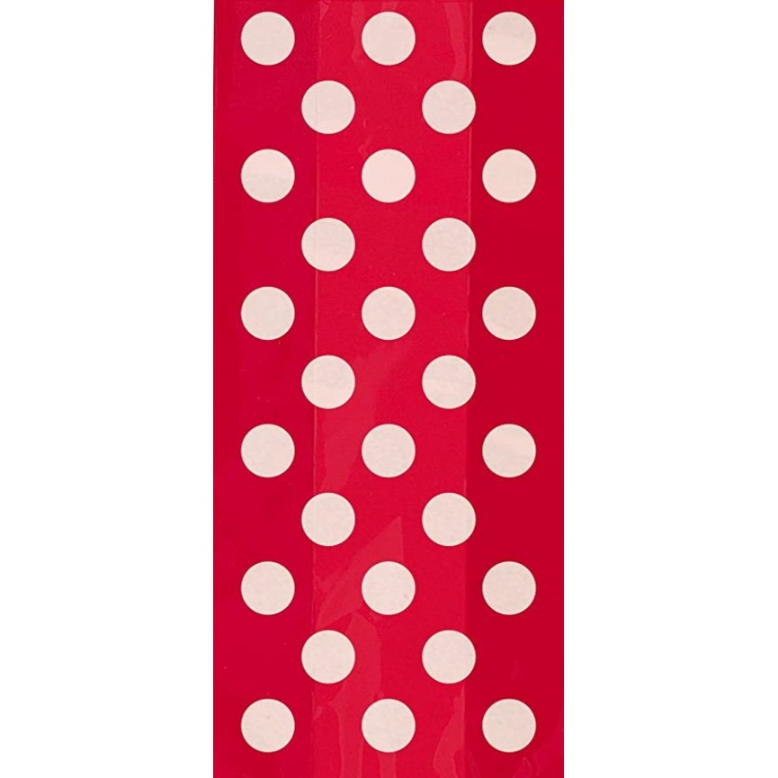 20 Red Polka Dots Cello Bags