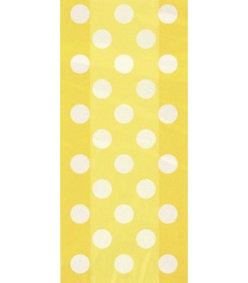 20 Yellow Polka Dots Cello Bags