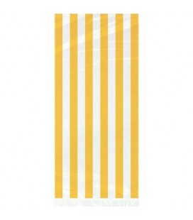 20 Yellow Stripe Cello Bags