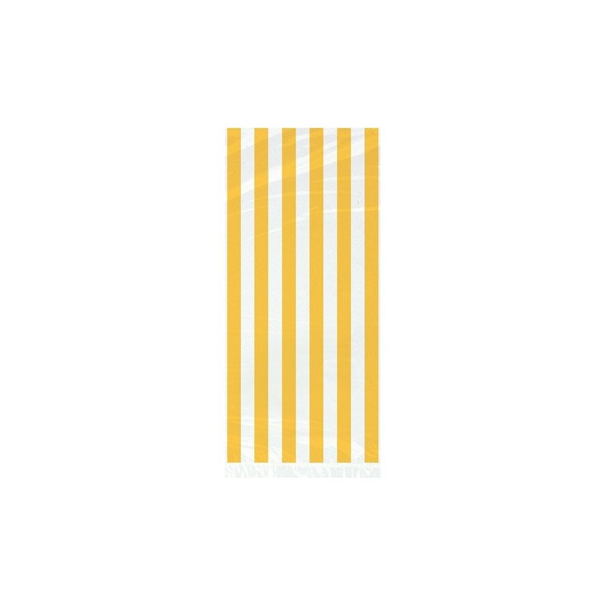 20 Yellow Stripe Cello Bags