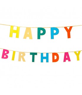 Rainbow Happy Birthday Garland