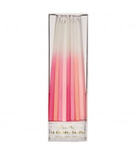 16 Pink Ombre Kerzen
