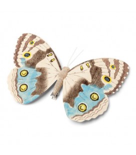 2 Wooden Butterflies Taupe/Blue