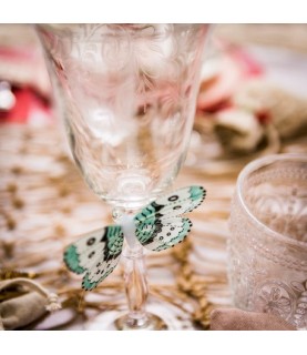 10 Papillons Assortis Dégradé Menthe