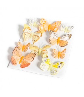 10 Assorted Butterflies Yellow/Orange