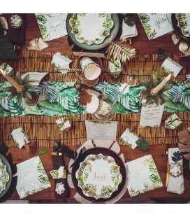 2 Magnolia Leaves Gold Glitter & Velvet Green L