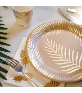 Trop Chic Palm Kraft Plates