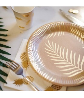Assiettes Tropi Chic Kraft Palmier