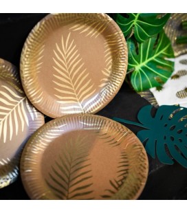 Trop Chic Palm Kraft Plates